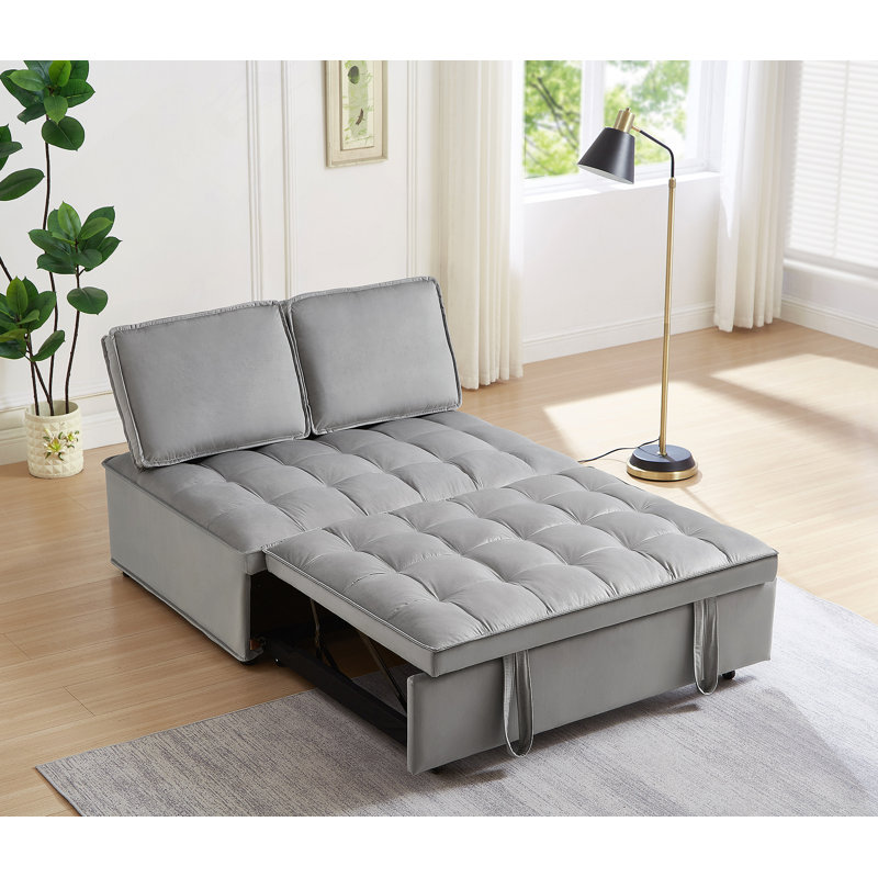 Canapé-lit convertible polyvalent avec dossiers amovibles pour le confort de la maison, Gris