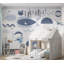 Adhésif mural pelez et collez pour enfants - Poissons et crabes géométriques-387112182-385109850
