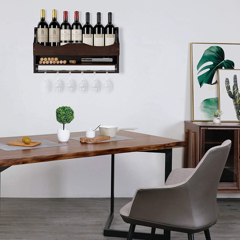 Porte-bouteilles mural en bambou Dhmaker