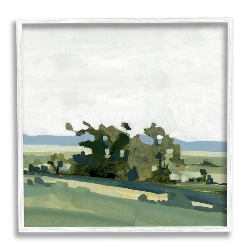 Abstrait campagne abstraite, giclée par Emma Caroline, H 12 po x l 12 po x P 1,5 po, Giclée encadrée blanc bord de mer