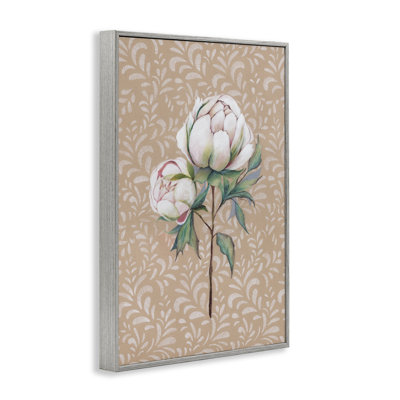 Motif de pivoines sur feuilles, estampe numérique, conception de Cady