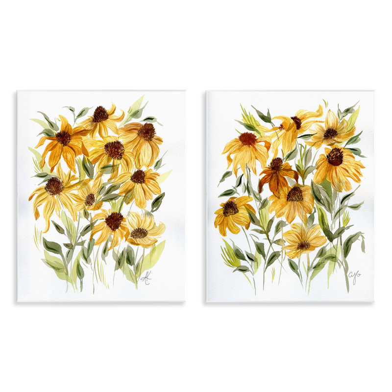 Ensemble de plaques murales jaunes Rudbeckia par Alexandria Gilbert Kincaid