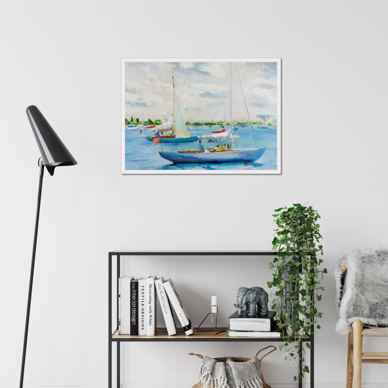 Fun & Lala by Curt Crain - Painting, 55cm H x 80cm W, White Framed Paper Print