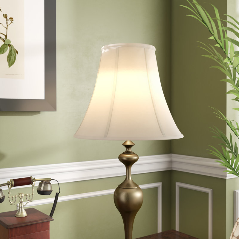 Royal Designs, Inc. BS-704-14WH, abat-jour de base véritable cloche, 7 x 14 x 11,5, blanc, Blanc / Blanc cassé
