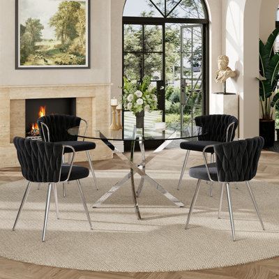 5 - Piece Round Glass Dining Set