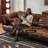 Brown Genuine Leather Modular Sofa cushion couch
