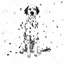 Imprimé mat avec un chien dalmatien | Décor d'animaux noirs
