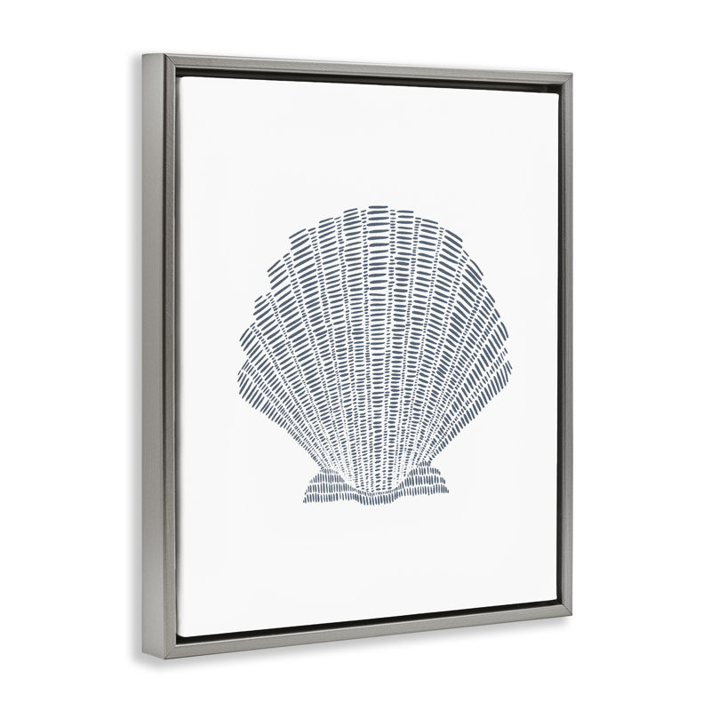 «Minimal Sea Shell» par Jetty Home, LLC, Cadre flottant gris lustré, H 31 po x l 25 po