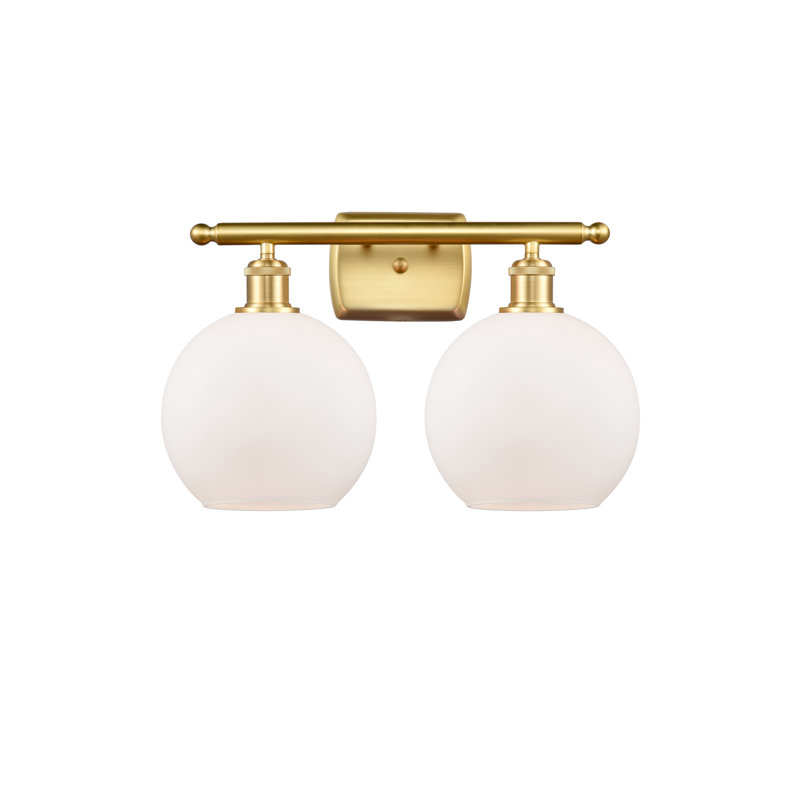 Almatine 2 - Light Vanity Light, Matte White, Satin Gold, Incandescent