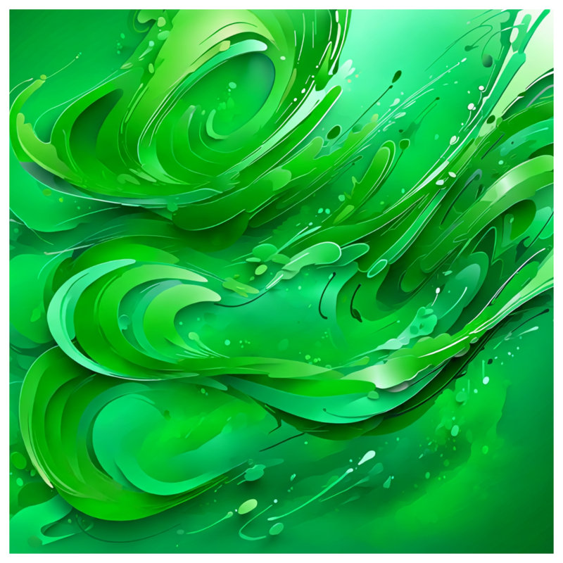Green Swirling Waves Double Sided Throw Pillows, 16 x 16 inches