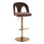 Tabouret de bar réglable avec pivot à 360 degrés et revêtement en velours - ensemble de 2-872465032
