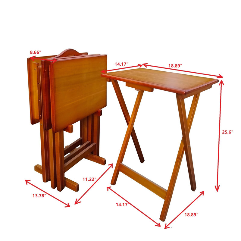 Ensemble de 4 plateaux pliants Karnesh, Miel