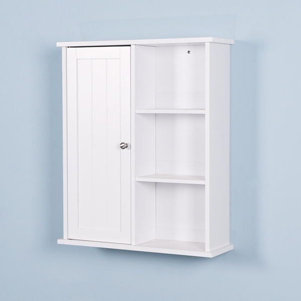 Lolotoe Bathroom Wall Cabinet, Medicine Cabinet with Door & Open Shelf, Wall Mounted Storage Organizer Red Barrel Studio