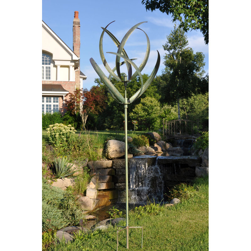 Grovesend Metal Abstract Rotator, Verde