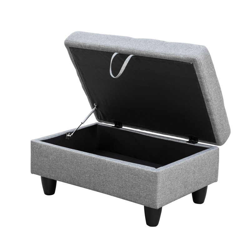 Palmer Square Upholstered Sectional, Left Hand Facing, Gray White