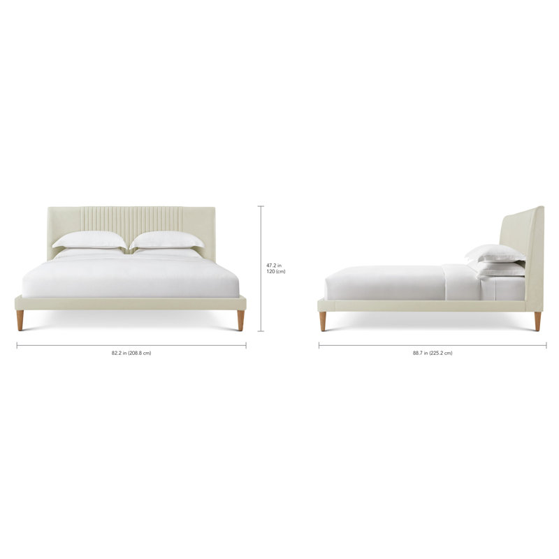 Kyoto Leather Bed, White, King
