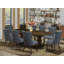 9 Piece Dinette Set Consists of a Rectangle Kitchen Table with Removable Leaf and 8 Polyester Fabric Parson Chairs, Distressed Jacobean-91898349