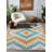 Kopasz Collection Digital Print Cotton-Polyester Colorful Moroccan Rug-1363273690