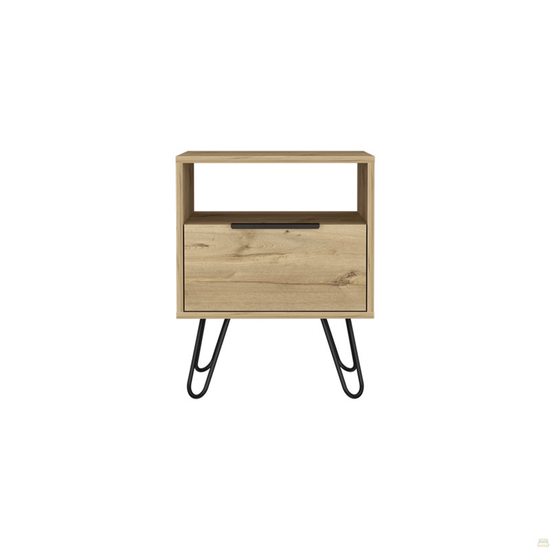 Nightstand Skyoner, Single Drawer, Light Oak