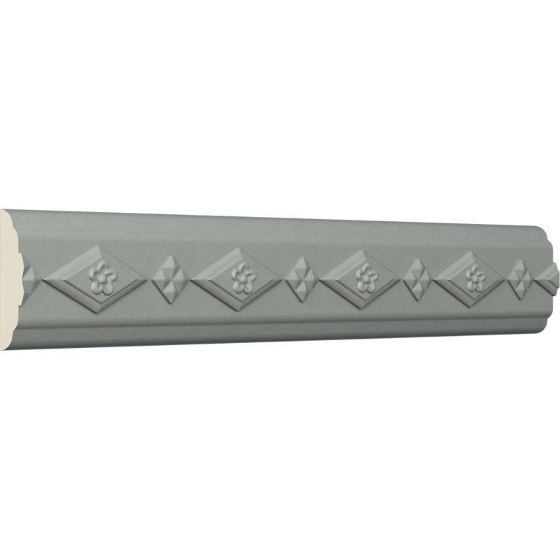 Primed Gray Geometric Urethane Chair Rail Moulding