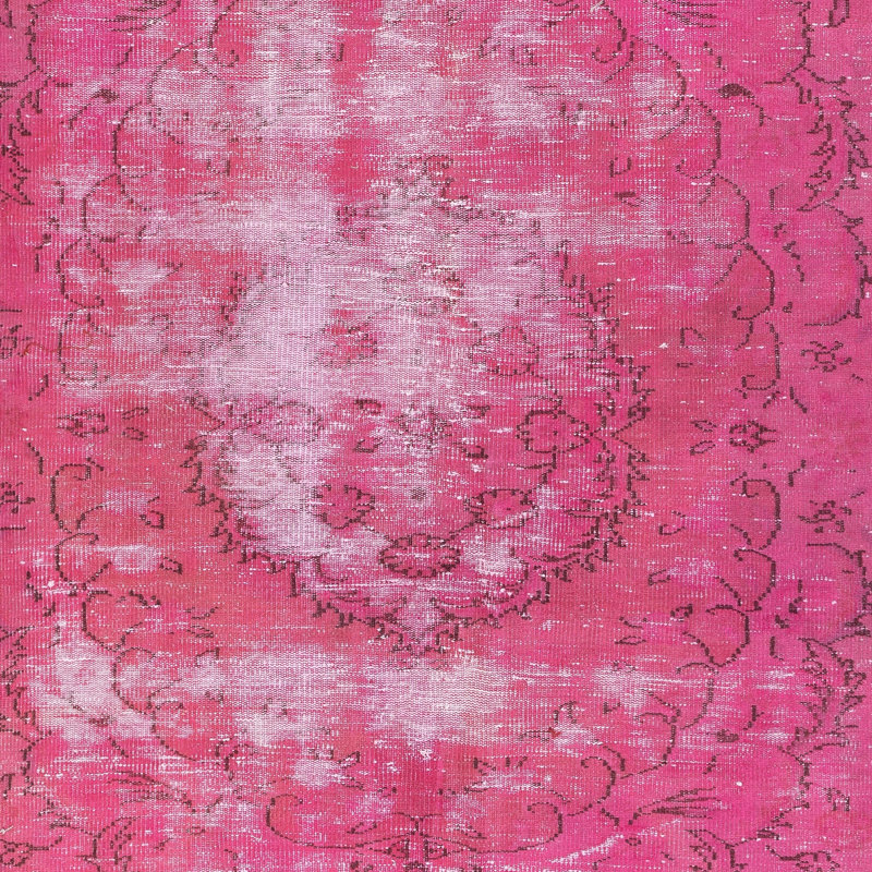 Tapis rose délavé 4,7 x 7,7 pi pour la maison et le bureau moderne. Noué et tissé à la main en Turquie