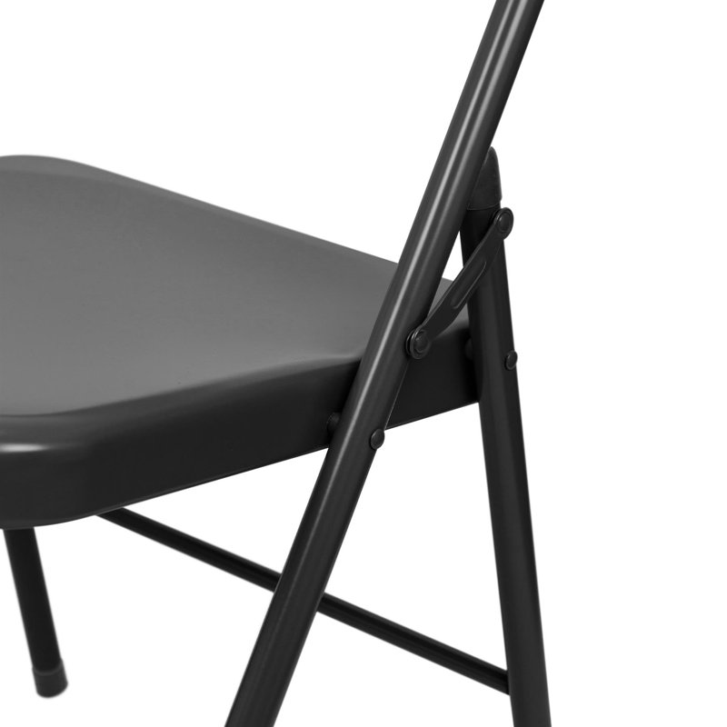 Harbour Housewares Metal  Folding Chair, Matte Black