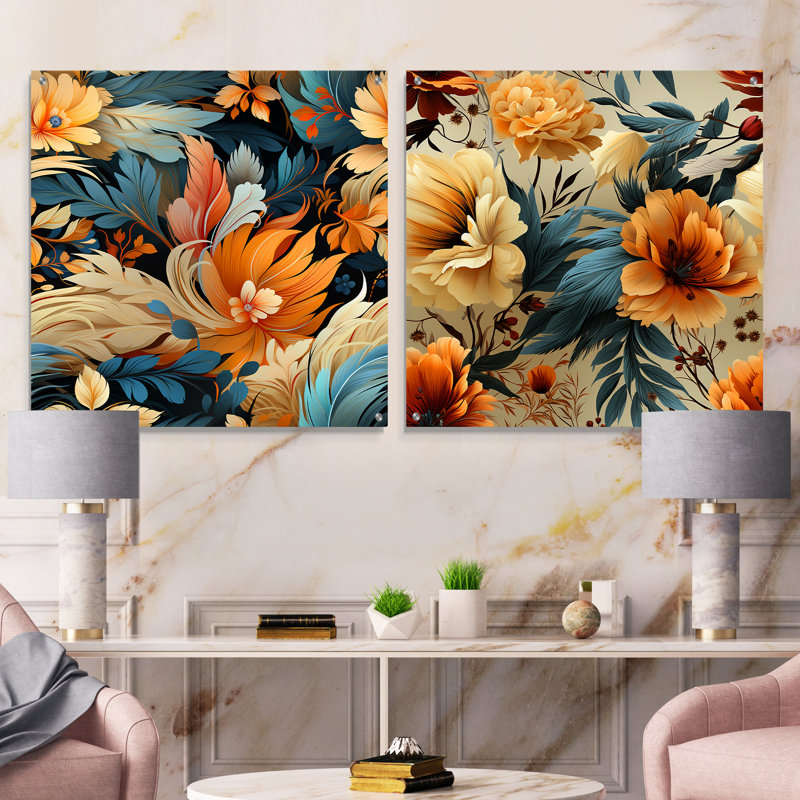 Kais - Ensemble de 2 art mural en verre acrylique, H 16 po x l 33 po