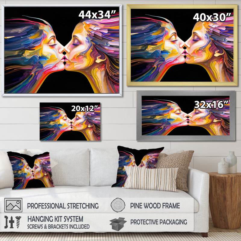 " Metaphorical Mind II ", 34" H x 44" W x 1.5" D, Black Single Picture Framed