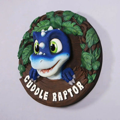 Statue de dinosaure bleu Cuddle Raptor