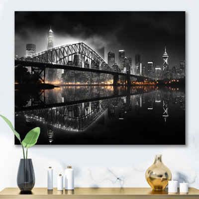 Canada Cityscape Noir II sur toile