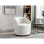 Fauteuil demi-tonneau avec accoudoirs pivotant en tissu de poils de lapin artificiel avec anneau en métal thermolaqué noir