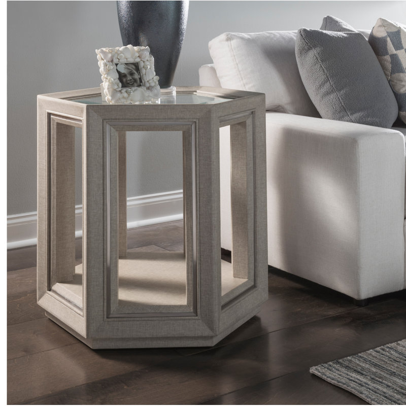 Table de bout hexagonale en lin Signature Designs Zeitgeist
