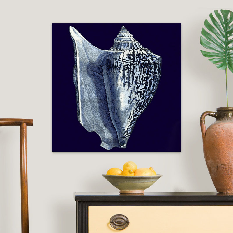 « Indigo shells I » par vision studio-impression, Toile tendue, H 30 po x l 30 po x 1,25 po