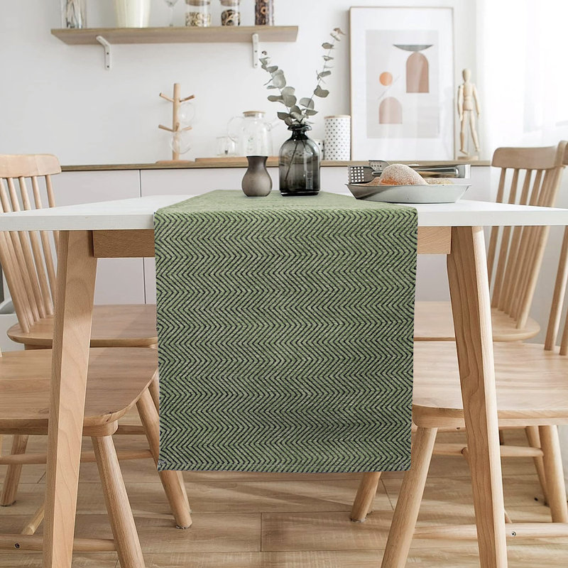 Table Runner Chevron Pattern Kitchen Dining Table Runner | Dresser Scarf Runner | Furniture Top Cover, 14" W x 72" L