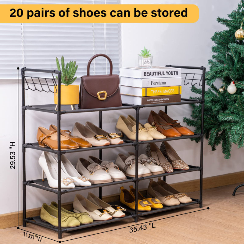 16 Pair Stackable Shoe Rack