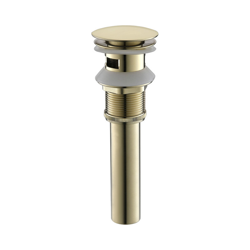 Pop-Up Bathroom Sink Drain Stopper with Overflow, Gold