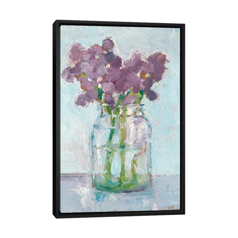 « impressionniste floral study ii », impression sur toile, H 26 po x l 18 po x P 1,5 po, Toile avec cadre noir, Pas de tapis