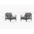 Charcoal Aluminum Outdoor Armchair Conversation Set, Dark Pebble Gray