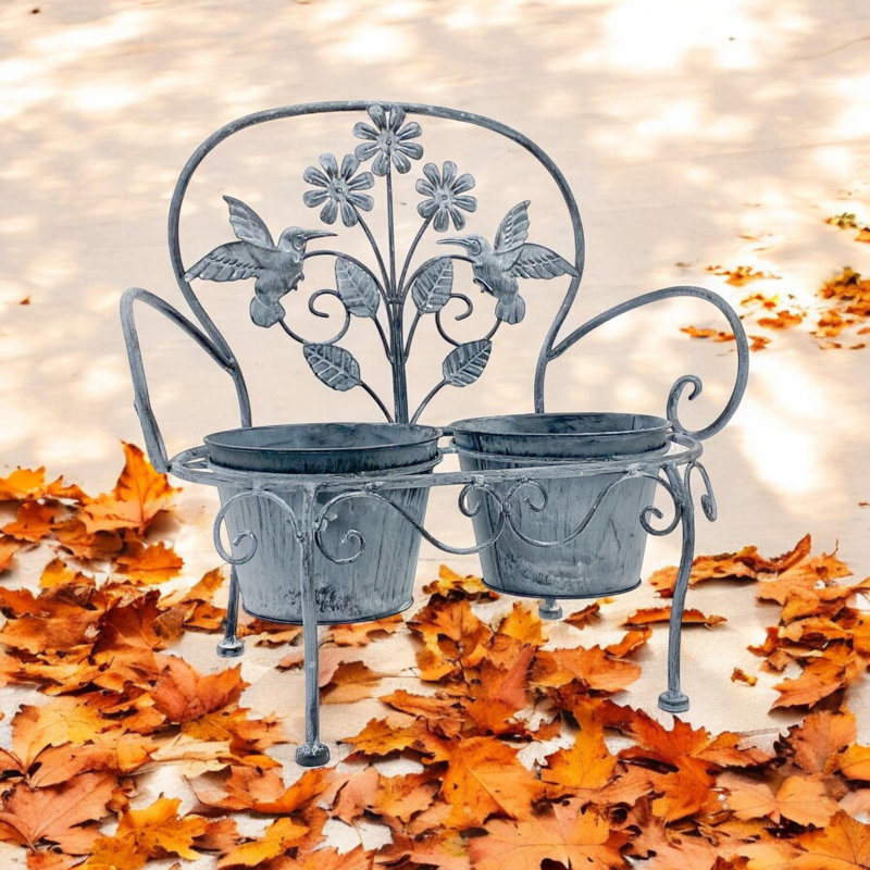 Murier Metal Cachepot Planter Pot for Indoor or Outdoor Plants, Decorative Garden Planter for Small Spaces, Grey
