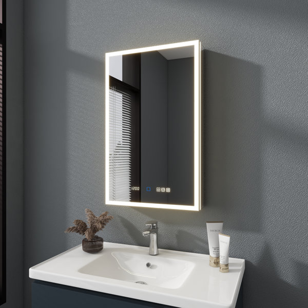 Armoire à Pharmacie Ronde LED – 61 Cm De Diamètre – Miroir Anti-buée, Lumière Variable – Dorée, En Fer – Pour Salle De Bain