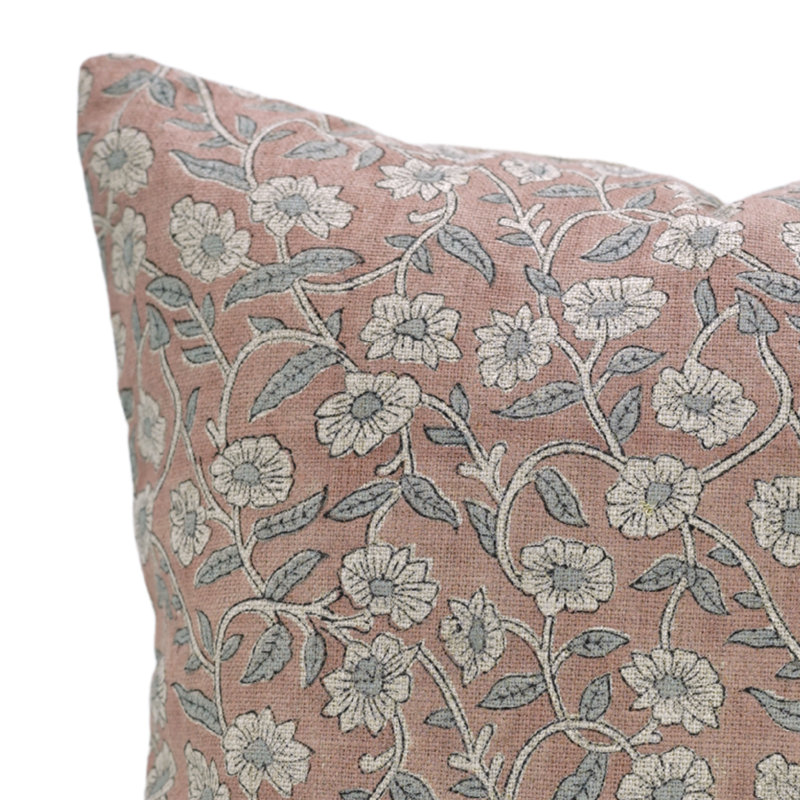 Coussin décoratif à housse de coussin à imprimé de blocs Fab Fabine - Haridwar, Rectangle H 14 po x l 20 po