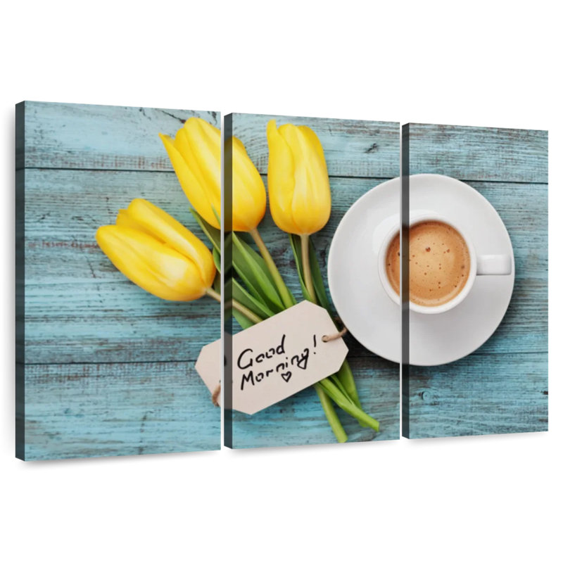 Yarlin Tulips And Coffee, 36" H x 57" W