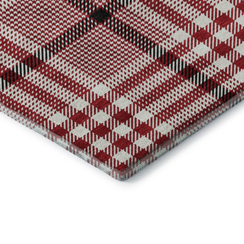 Premium Machine Washable Corry AMF1054 Plaid Rug, Rectangle 10' x 14'