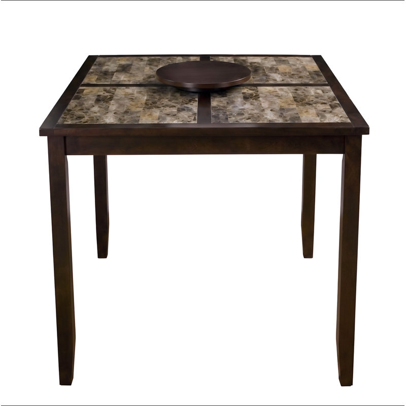 Grande table bistro espresso de style traditionnel avec paresseux amovible 18 po