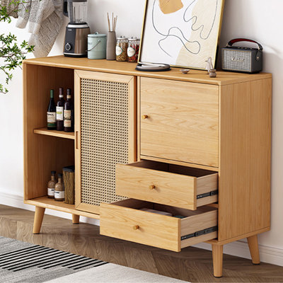 Armoire de salle à manger à double porte en osier rétro