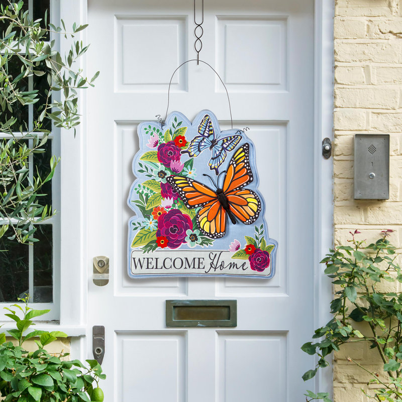 Décoration de porte Welcome Home Butterflies Estate