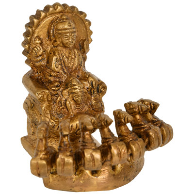 Statue de 2 chars en laiton de seigneurs sur un cheval, Surya sur sept chevaux