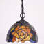 Petite lampe suspendue Tiffany en verre coloré de style rose jaune mauve