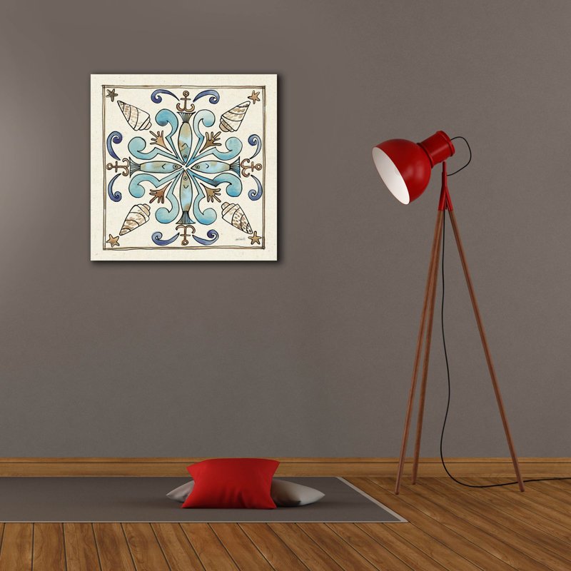 «Coastal Breeze Tile 4» par Anne Tavoletti, art mural sur toile, H 26 po x l 26 po x P 1,5 po