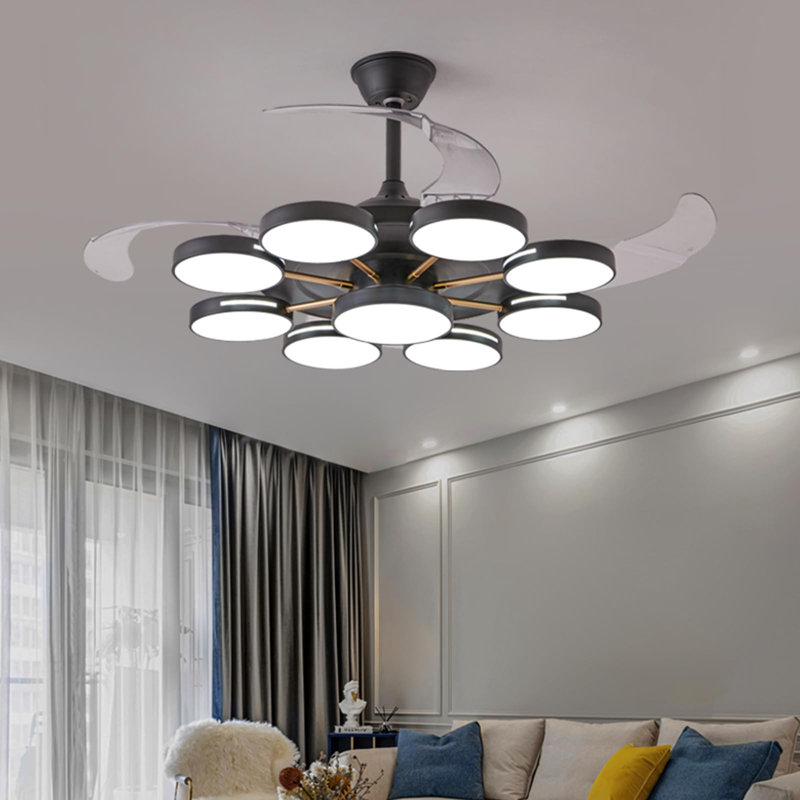 Ventilateur de plafond Kaydrian avec lumières DEL, Noir, 42.51"